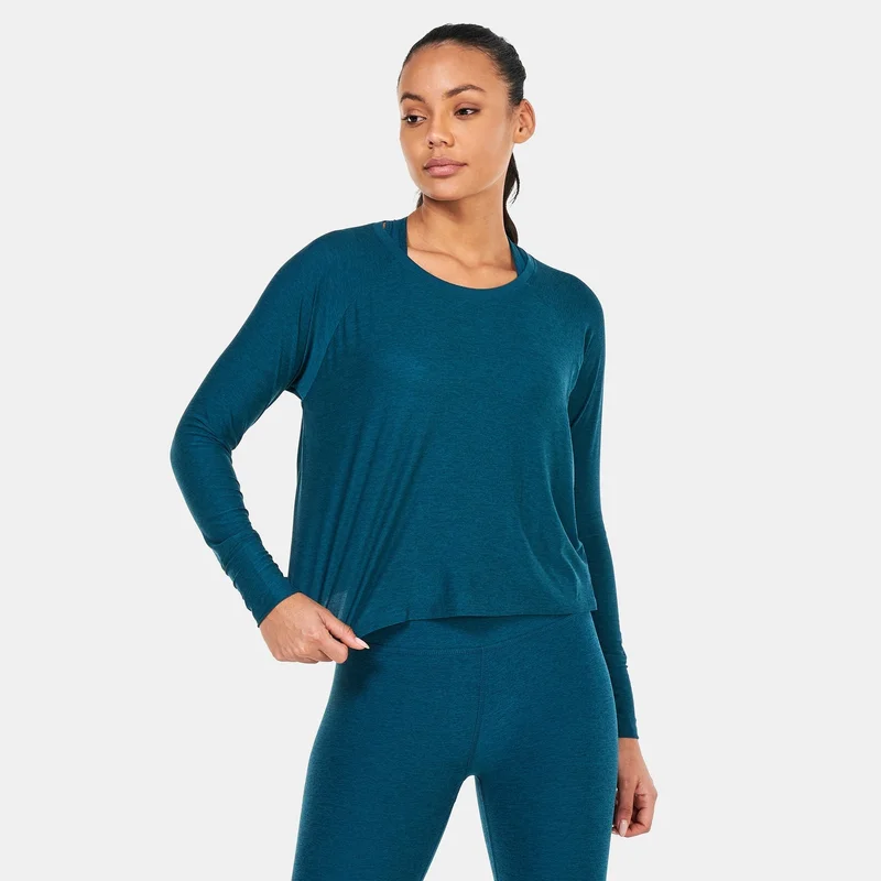 بيوند يوغا تيشيرت فيذر ويت داي دريمر بأكمام طويلة للنساء